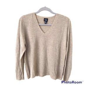 Eileen Fisher Size Large V Neck Pullover Sweater Sand Color